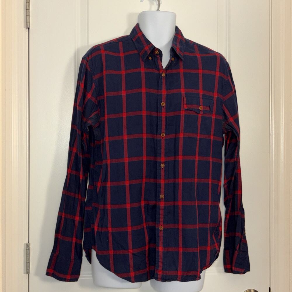men j crew plaid Cotton Slim shirt Size L